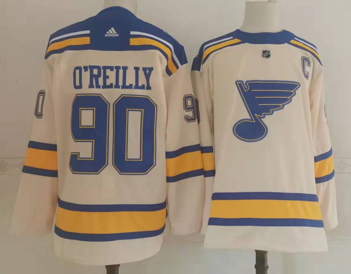 Men St.Louis Blues #90 OReilly Cream Classic Edition 2022 Adidas NHL Jersey